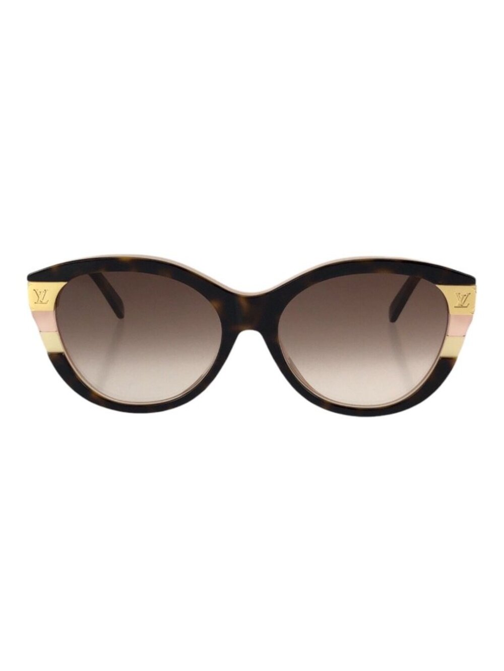 Louis Vuitton Petit Spcon Cat Eye Brown Pink Gold Acetate Sunglasses Eyewear - Picture 2 of 9